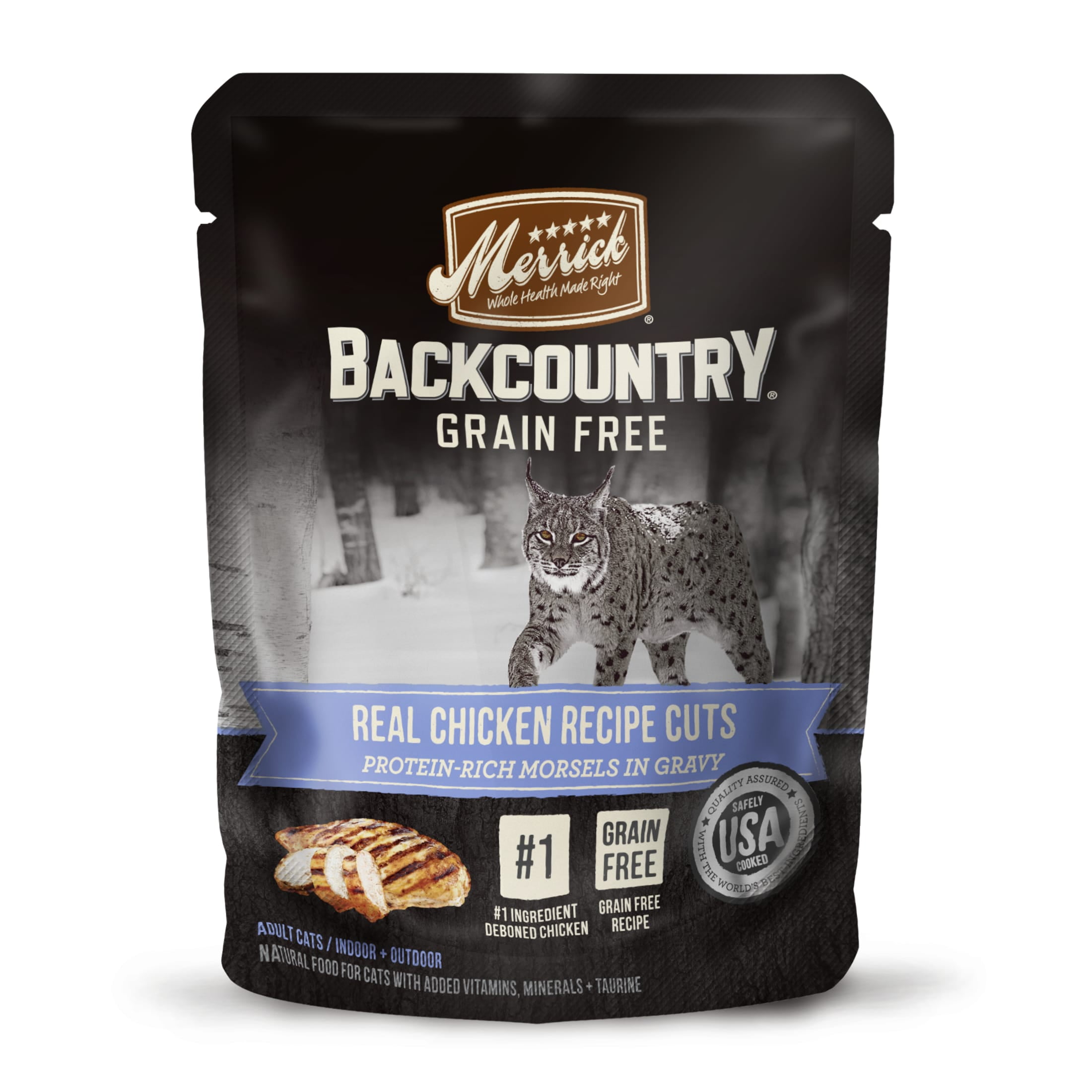 Merrick Backcountry Grain Free, Chicken Cuts With Gravy, Wet Cat Food, 24 Count, 3 oz Bags