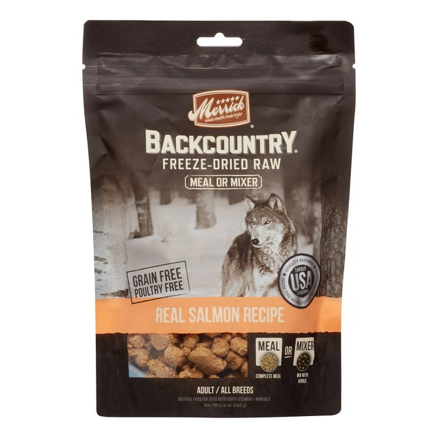 Merrick Backcountry GrainFree Real Salmon Recipe Freeze Dried Dog Food