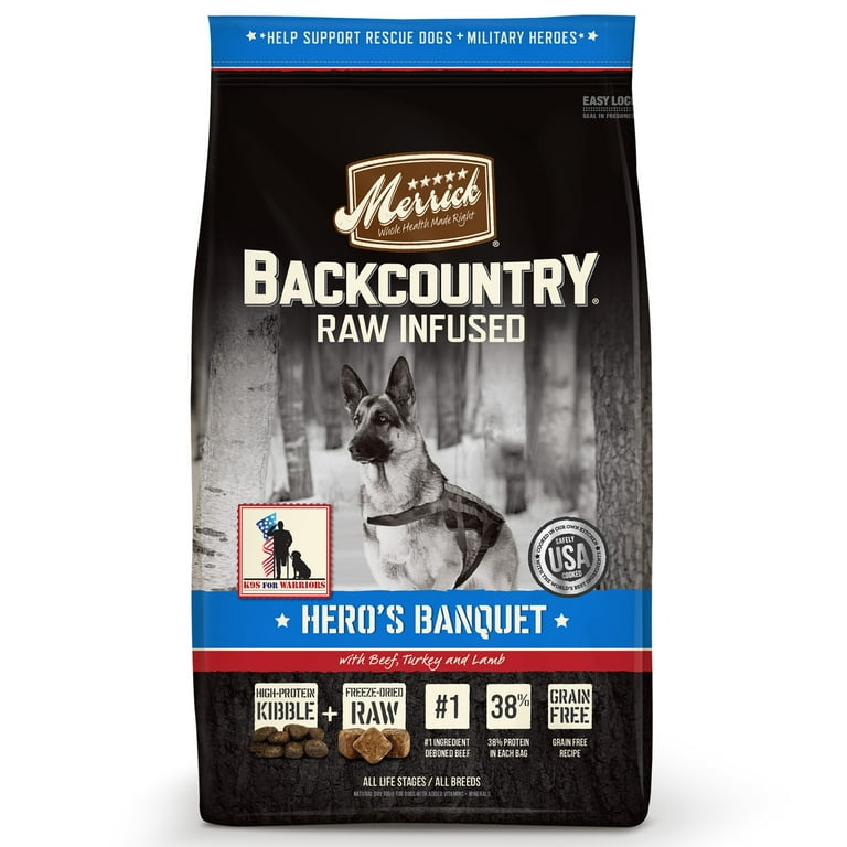 Merrick Backcountry Raw Infused Hero s Banquet Recipe Dry Dog Food 4 lb Walmart