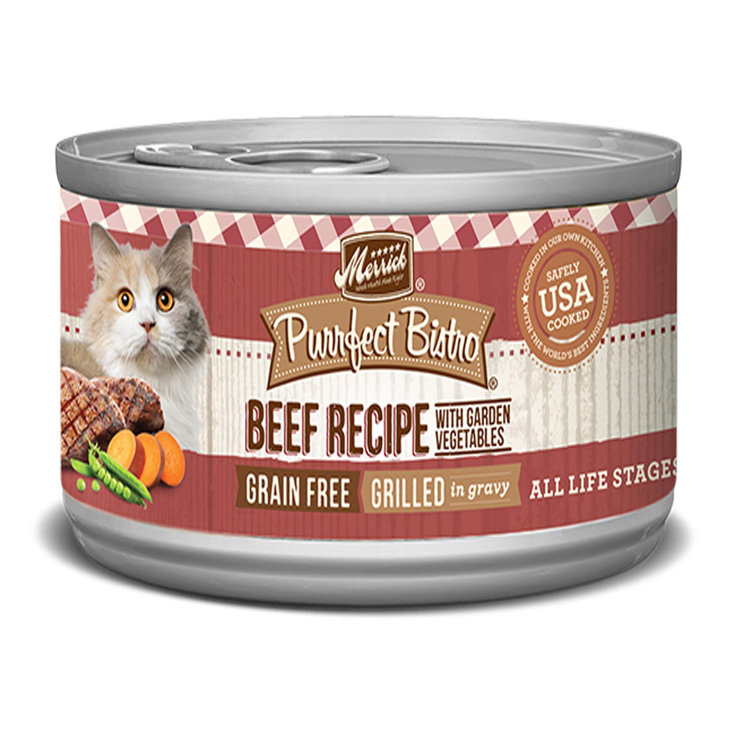 Merrick Cat Purrfect Bistro Grilled Beef and Vegetable 3oz. (Case of 24 ...