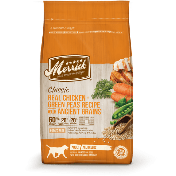 Merrick Classic Real Chicken, Green Peas + Ancient Grains Dry Dog Food, 4 lb