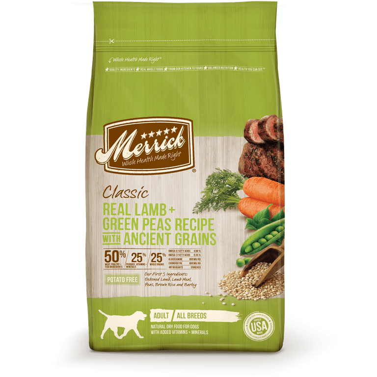 Merrick Classic Real Lamb Green Peas Recipe With Ancient Grains Dog Food 12 Lb Walmart