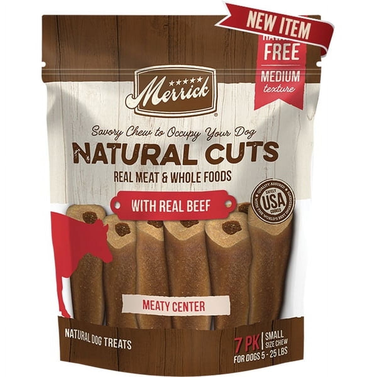 Merrick Natural Cut Beef Chew Treats Medium - 4 Count - Walmart.com
