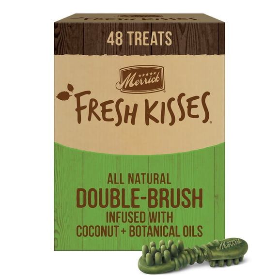 Merrick Fresh Kisses Coconut Plus Botanical Oils Recipe Dental Dog Treats for Small Breeds 15-25 lbs., 2.18 lbs., Count of 48