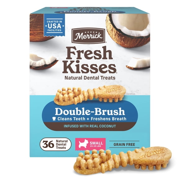 Merrick Fresh Kisses Infused With Real Coconut Dog Dental Treats for Small Dogs, 23.0 oz, 4 Pack