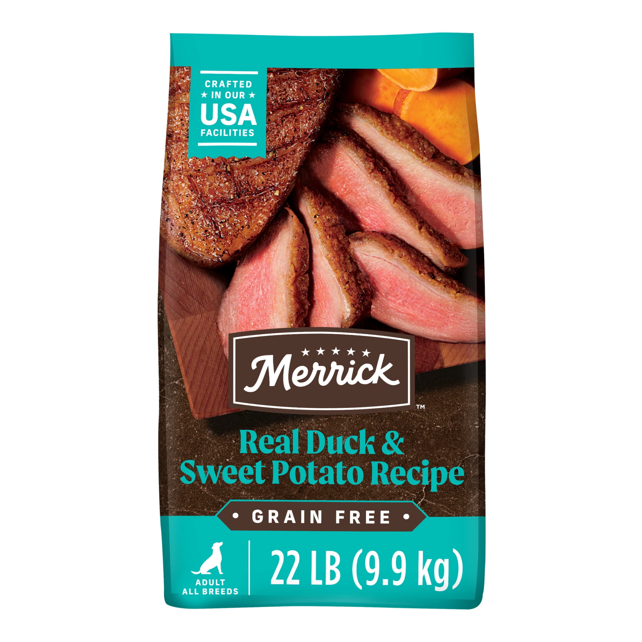 Merrick Real Duck & Sweet Potato Gravy Dry Dog Food, Grain Free, 22 lb bag