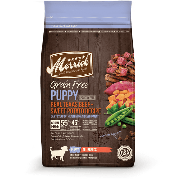 Merrick Grain-Free Real Beef & Sweet Potato Recipe Puppy Dry Dog Food, 12 lb