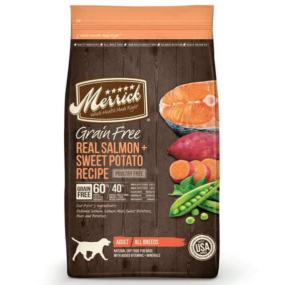 Merrick Grain-Free Real Salmon & Sweet Potato Recipe Dry Dog Food, 25 lb