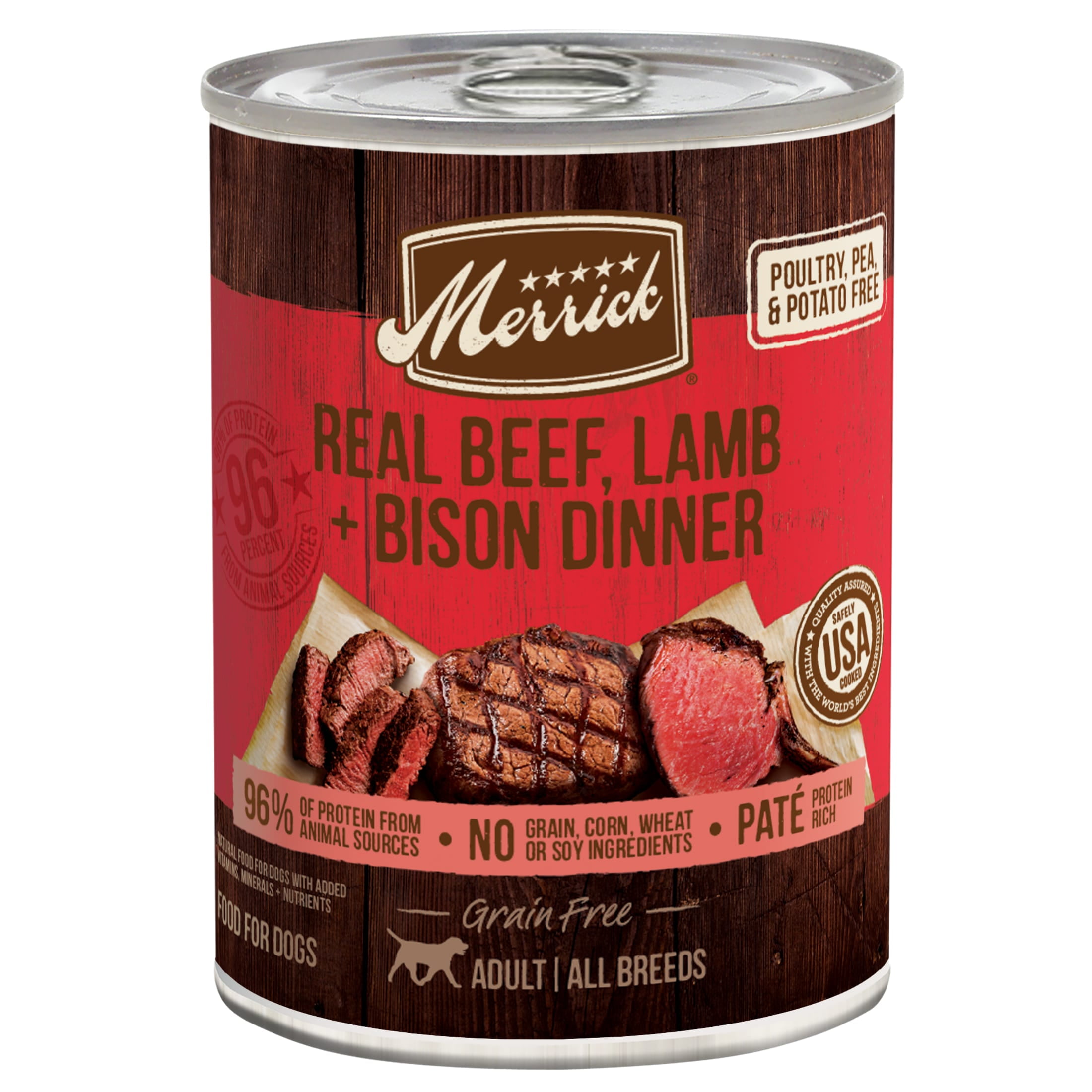 Merrick Grain-Free Real Beef, Lamb & Bison Canned Dog Food