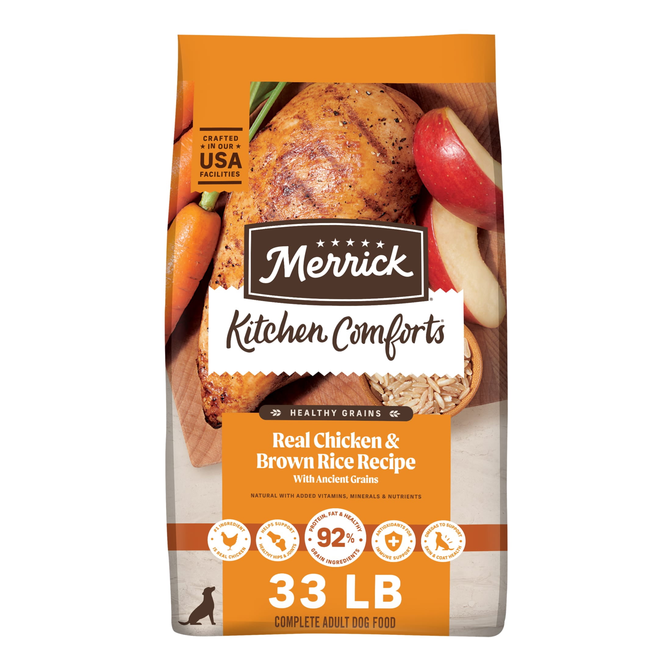 Merrick Kitchen Comforts Premium&nbsp;Real Chicken and Brown Rice Adult Dry Dog Food, 33.0 lb.
