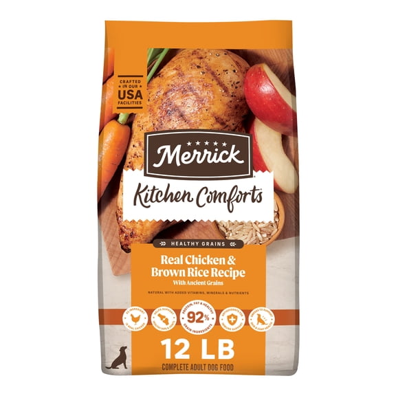 Merrick Kitchen Comforts Real Chicken & Brown Recipe Dry Dog Food, 12 lb Bag