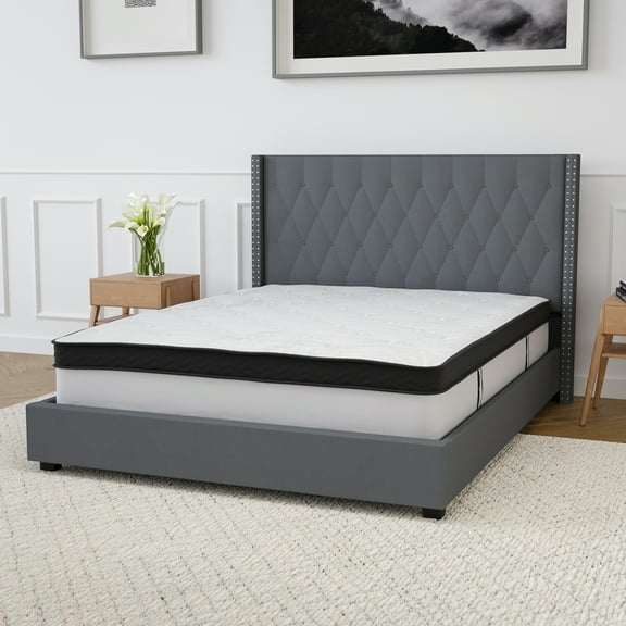 Merrick Lane 12" Hybrid Mattress Pocket Spring and Memory Foam, Queen