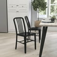 thumbnail image 1 of Merrick Lane 18 Inch Black Galvanized Steel Indoor/Outdoor Dining Chair with Slatted Back and Powder Coated Finish, 1 of 13