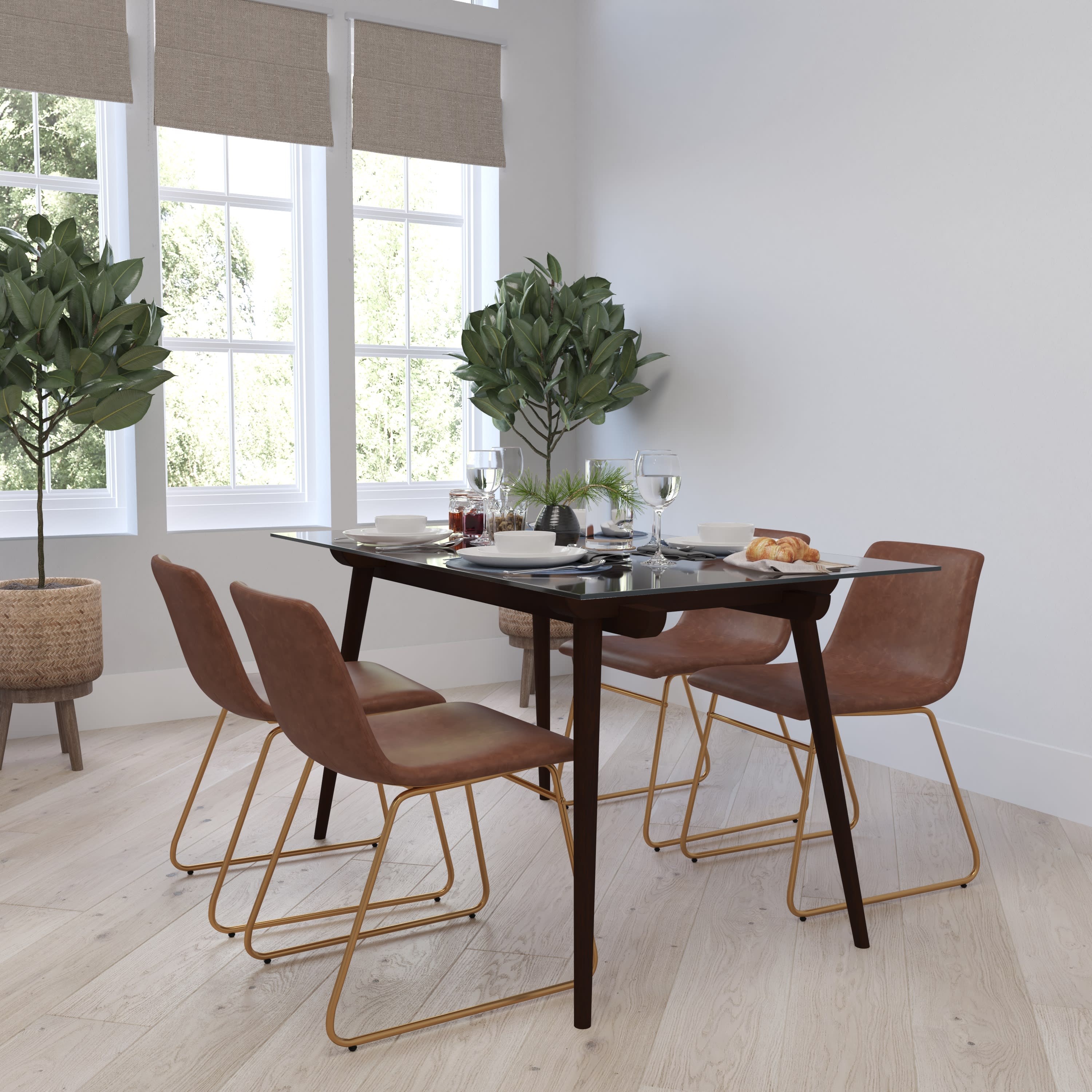 42-60 in. Weston Rectangle Kitchen Table with 18 in. Self Storing ...