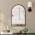 thumbnail image 1 of Merrick Lane 20"x30" Arched Metal Framed Wall Mirror for Entryways, Dining Rooms, and Living Rooms in Black, 1 of 10