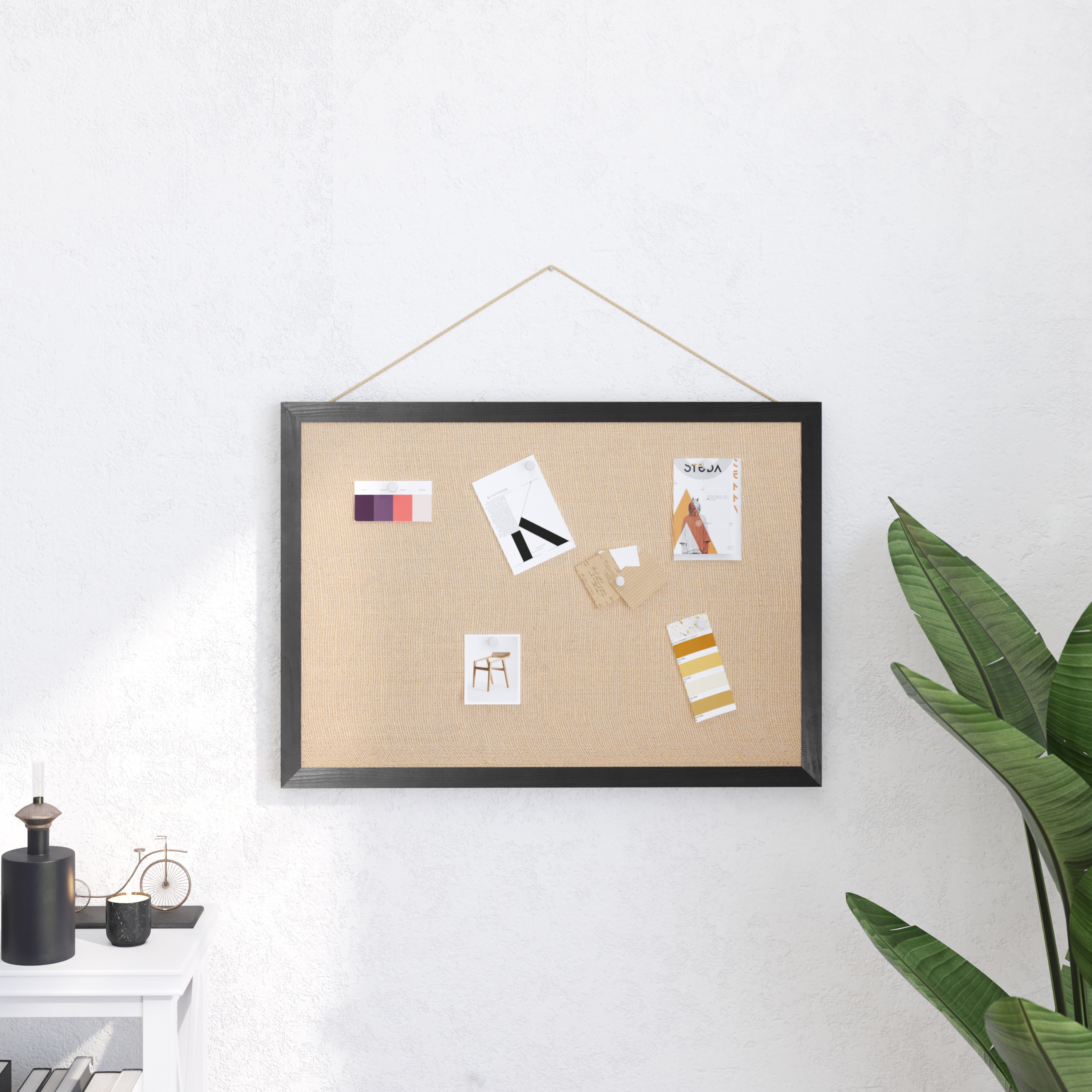 Merrick Lane 20x30 Linen Display Board with Wooden Frame and Push Pins ...