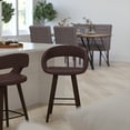 thumbnail image 1 of Merrick Lane 24 Inch Cappuccino Brown Wood Ultramodern Bar Counter Stool With Brown Upholstered Seat, 1 of 15