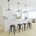 thumbnail image 1 of Merrick Lane 24 Inch Tall Stackable Black Metal Bar Counter Stool With Textured Elm Wood Seat In Set Of 4, 1 of 16