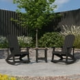 thumbnail image 1 of Merrick Lane 3 Piece Adirondack Patio Furniture Set Includes 2 Black All-Weather Rocking Chairs and Side Table, 1 of 12