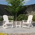 thumbnail image 1 of Merrick Lane 3 Piece Adirondack Patio Furniture Set Includes 2 White All-Weather Rocking Chairs and Side Table, 1 of 12