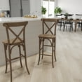 thumbnail image 1 of Merrick Lane 30 Inch Bistro Style Bar Height Wooden Cross Back Dining Stool in Dark Antique, 1 of 15