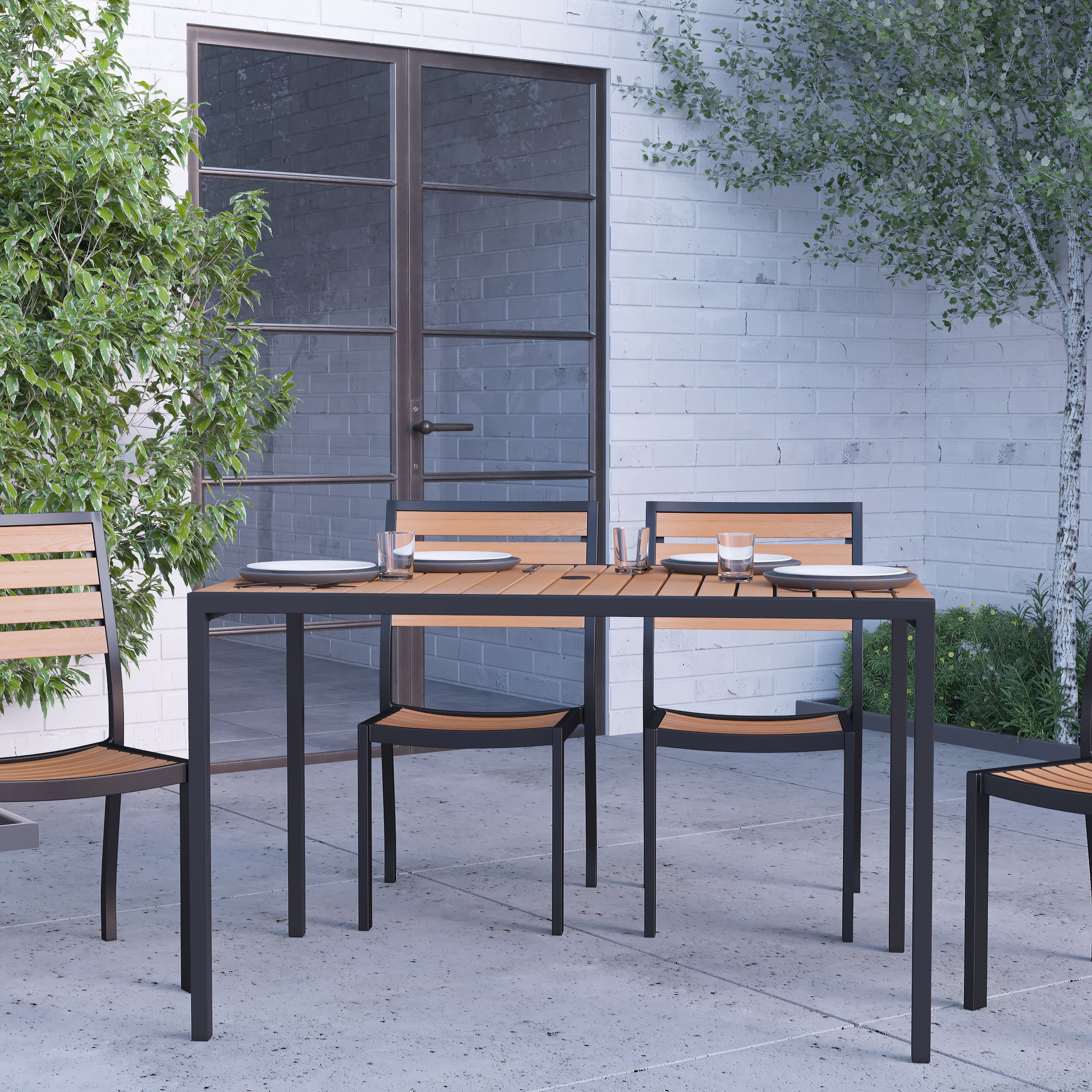 Free Shipping! Merrick Lane Rectangular Patio Outdoor Dining Table, 30 ...
