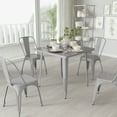 thumbnail image 1 of Merrick Lane 31.5" Square Metal Table for Indoor and Outdoor Use in Silver, 1 of 8