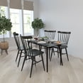 thumbnail image 1 of Merrick Lane 31.5" x 55" Rectangular Solid Espresso Wood Table with Clear Glass Top, 1 of 7