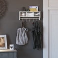 thumbnail image 1 of Merrick Lane 5.5” x 23.5” Whitewashed 2-Tier Wall Mount Storage Rack with Upper Shelf, 1 of 12