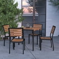 thumbnail image 1 of Merrick Lane 5 Piece Patio Table and Chairs Set Faux Teak Wood And Metal Indoor/Outdoor Table and Chairs with All-Weather Purpose, 1 of 13