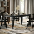 thumbnail image 1 of Merrick Lane 60" Wooden Dining Table with Sculpted Legs and Seating for 6 in Black, 1 of 9