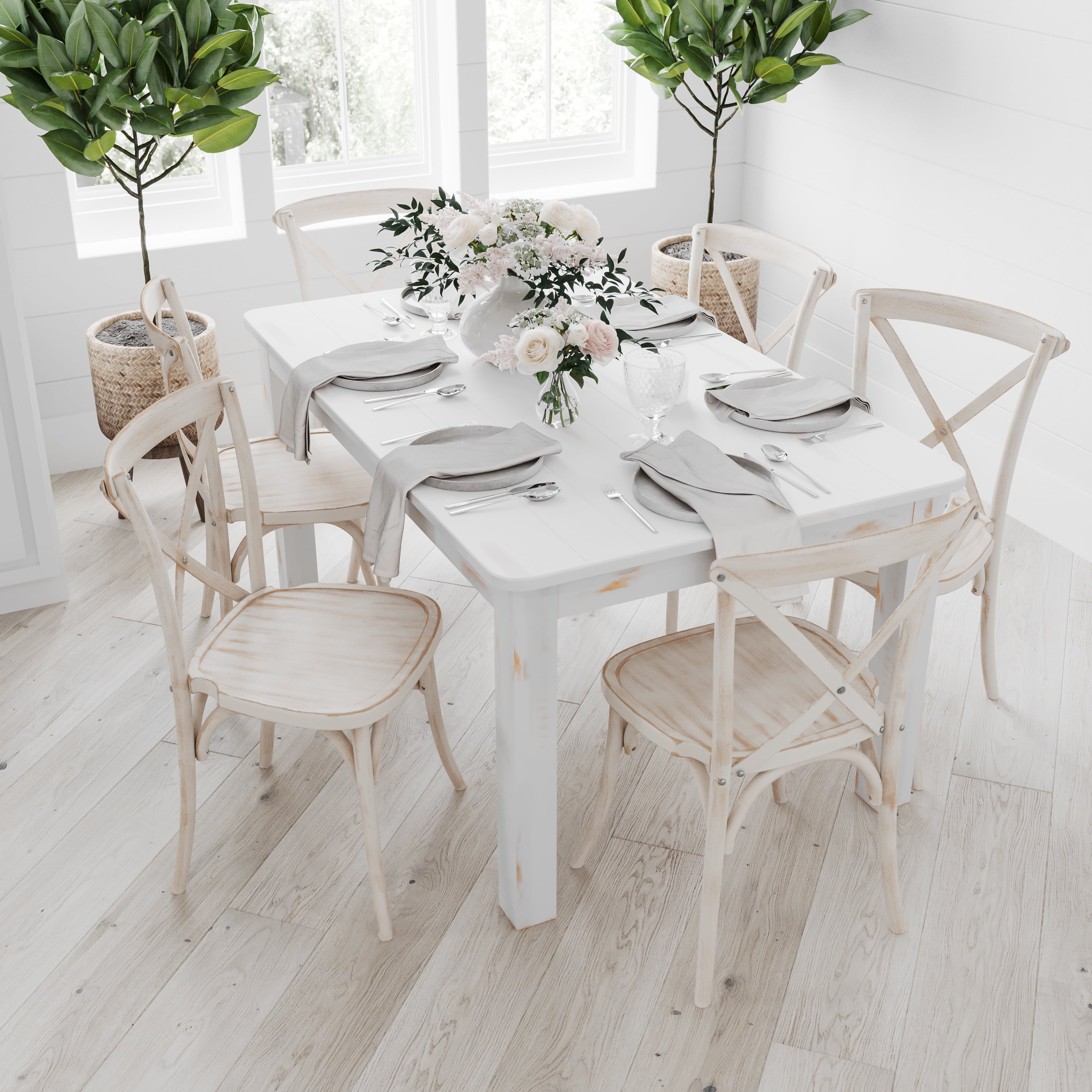 White and sale pine dining table