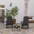 thumbnail image 1 of Merrick Lane All-Weather Black Polyresin Adirondack Rocking Chair with Vertical Slats and Gray Weather Resistant Cushions, 1 of 15