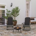 thumbnail image 1 of Merrick Lane All-Weather Gray Polyresin Adirondack Rocking Chair with Vertical Slats and Gray Weather Resistant Cushions, 1 of 15