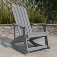 thumbnail image 1 of Merrick Lane All-Weather Polyresin Adirondack Rocking Chair with Vertical Slats, Gray, 1 of 11