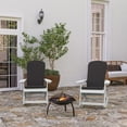 thumbnail image 1 of Merrick Lane All-Weather White Polyresin Adirondack Rocking Chair with Vertical Slats and Gray Weather Resistant Cushions, 1 of 15