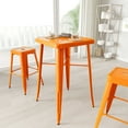 thumbnail image 1 of Merrick Lane Bar Height Patio Dining Table with Orange Metal Frame and 23.75" Square Top, 1 of 4