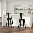 thumbnail image 1 of Merrick Lane Black-Antique Gold 30" High Metal Bar Height Stool with Removable Back for Indoor-Outdoor Use, 1 of 11