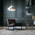 thumbnail image 1 of Merrick Lane Bomber Jacket Faux Leather Modern Lounge Chair With Tufted Seating and Black Metal Frame, 1 of 15