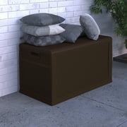 Merrick Lane Brown 120 Gallon Weather Resistant Outdoor Storage Box for Decks, Patios, Poolside and More