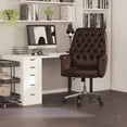 thumbnail image 1 of Merrick Lane Brown Faux Leather Ergonomic Home Office Chair with Traditional Tufted High-Back and 360 Degree Swivel, 1 of 5