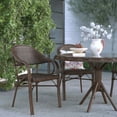 thumbnail image 1 of Merrick Lane Cocoa Brown Wicker Rattan Patio Chair With Curved Back And Aluminum Bamboo Frame, 1 of 12