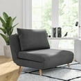 thumbnail image 1 of Merrick Lane Contemporary Solid Print Convertible Chair with Pillow, Dark Gray, 1 of 13