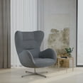 thumbnail image 1 of Merrick Lane Ergonomic High-Back Lounge Chair 360° Swivel Accent Chair Gray Fabric Side Chair with 4 Star Alloy Base, 1 of 14