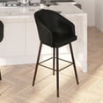 thumbnail image 1 of Merrick Lane Faux Leather Mid-Back Bar Stools, Black/Walnut, 1 of 11