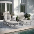 thumbnail image 1 of Merrick Lane Gaylord Set of 2 Adjustable Adirondack Loungers with Cup Holders- All-Weather Indoor/Outdoor HDPE Lounge Chairs in White, 1 of 12