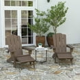 thumbnail image 1 of Merrick Lane HDPE Indoor and Outdoor Slide-Out Cupholders Rocking Chair, Brown (Set of 2), 1 of 12