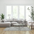 thumbnail image 1 of Merrick Lane Ivory Bohemian Low Pile Rug with Gray Geometric Design - 5' x 7', 1 of 9