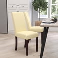 thumbnail image 1 of Merrick Lane Ivory Faux Leather Panel Back Parson's Chair for Kitchen, Dining Room and More, 1 of 12