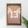 thumbnail image 1 of Merrick Lane Jersey Display Case, 24x36, Hanger Display, Solid Pine Wood, Rustic Brown Finish, 1 of 13
